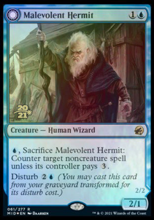 Malevolent Hermit // Benevolent Geist [Innistrad: Midnight Hunt Prerelease Promos] - The Mythic Store | 24h Order Processing