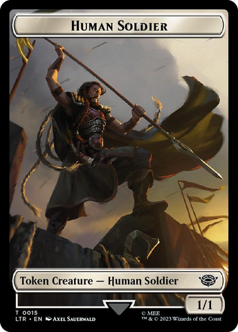 Human Soldier (0015) // Food (0023) Double-Sided Token (Surge Foil) [The Lord of the Rings: Tales of Middle-Earth Tokens] - The Mythic Store | 24h Order Processing