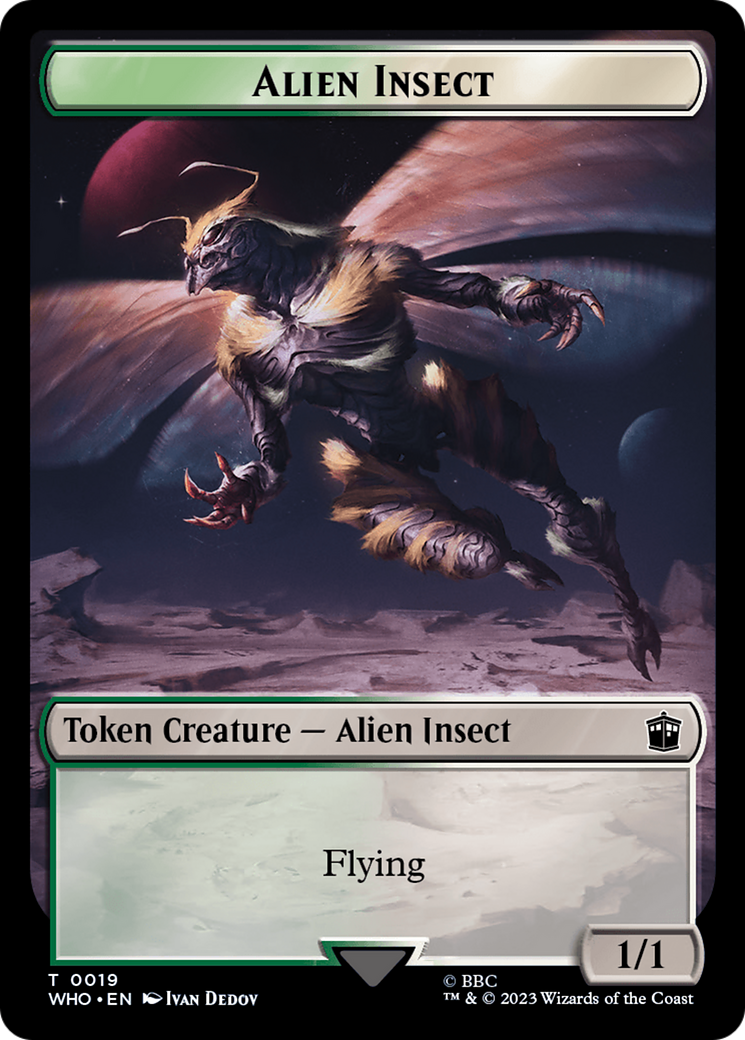 Alien Salamander // Alien Insect Double-Sided Token [Doctor Who Tokens] - The Mythic Store | 24h Order Processing