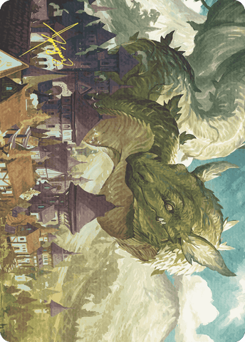 Beanstalk Wurm Art Card (Gold-Stamped Signature) [Wilds of Eldraine Art Series] - The Mythic Store | 24h Order Processing