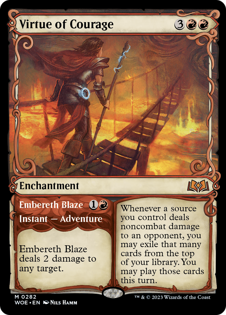 Virtue of Courage // Embereth Blaze (Showcase) [Wilds of Eldraine] - The Mythic Store | 24h Order Processing