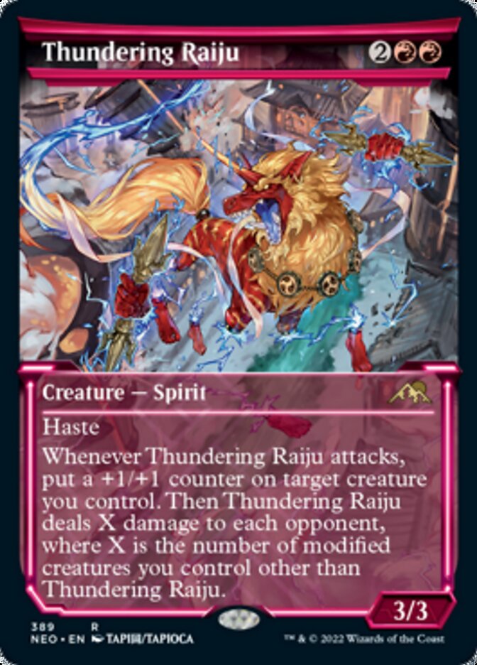 Thundering Raiju (Showcase Soft Glow) [Kamigawa: Neon Dynasty] - The Mythic Store | 24h Order Processing