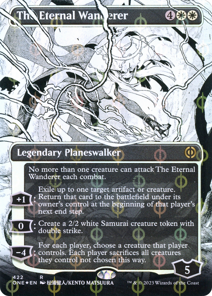 The Eternal Wanderer (Borderless Manga Step-and-Compleat Foil) [Phyrexia: All Will Be One] - The Mythic Store | 24h Order Processing