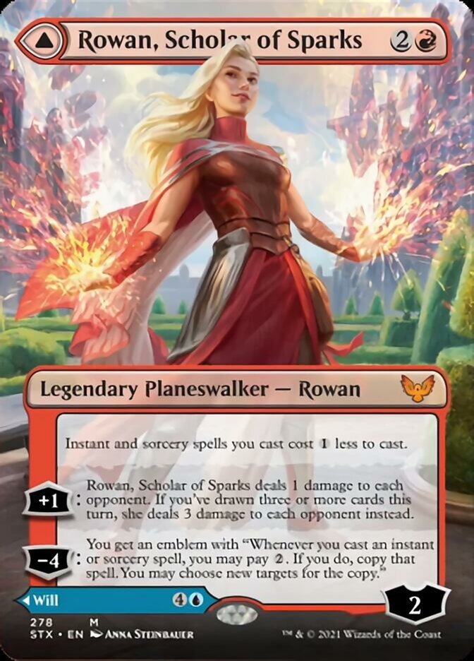 Rowan, Scholar of Sparks // Will, Scholar of Frost (Borderless) [Strixhaven: School of Mages] - The Mythic Store | 24h Order Processing