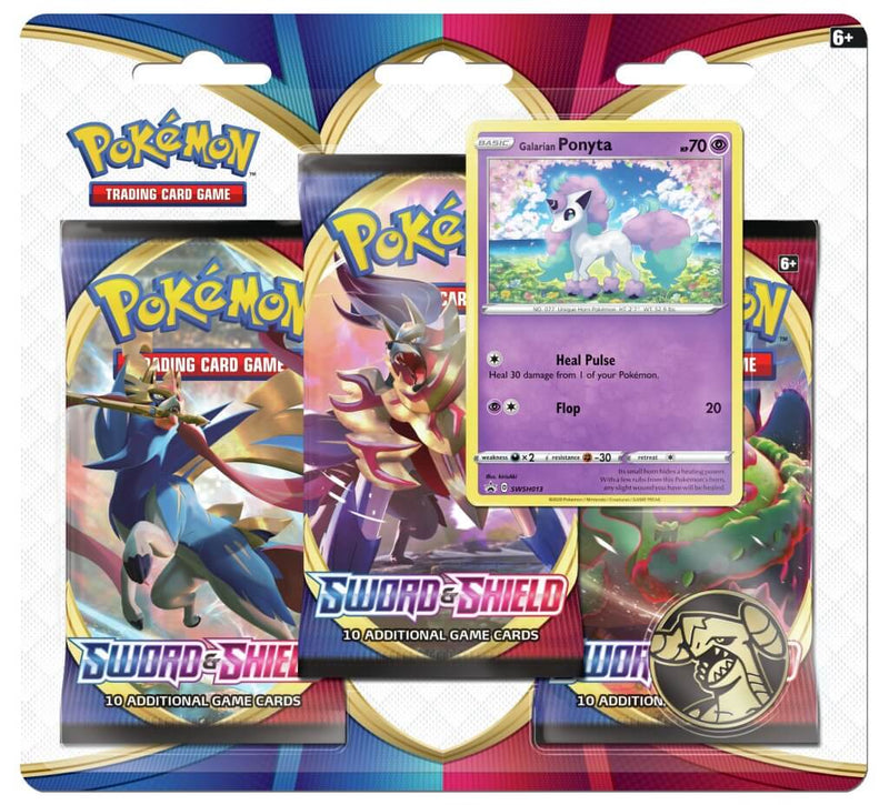 POKÉMON TCG Sword and Shield Three Booster Blister - The Mythic Store | 24h Order Processing