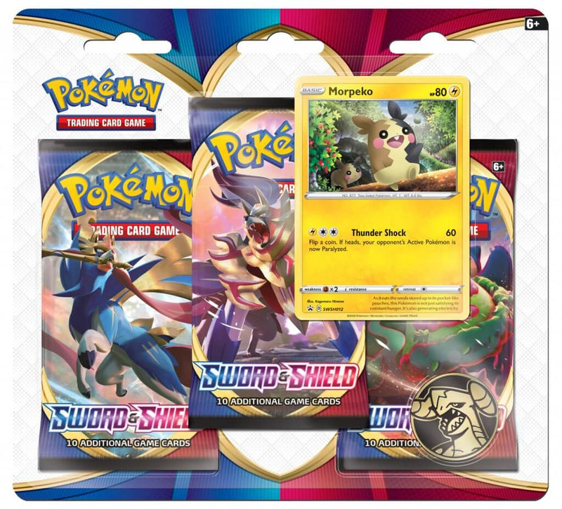 POKÉMON TCG Sword and Shield Three Booster Blister - The Mythic Store | 24h Order Processing
