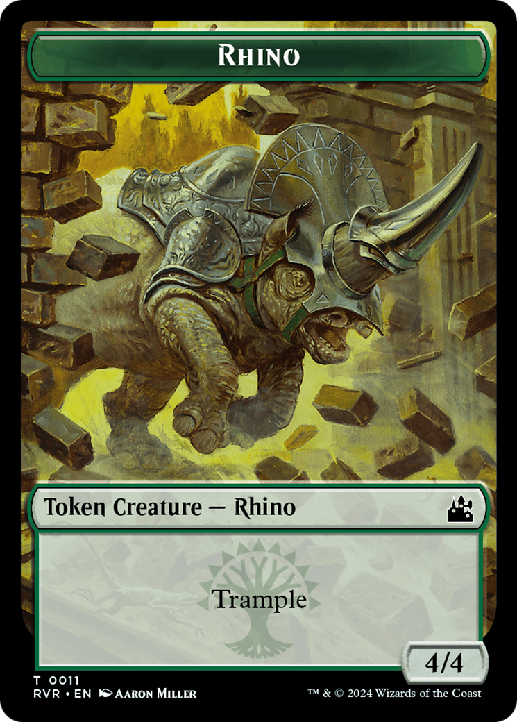 Saproling // Rhino Double-Sided Token [Ravnica Remastered Tokens] - The Mythic Store | 24h Order Processing