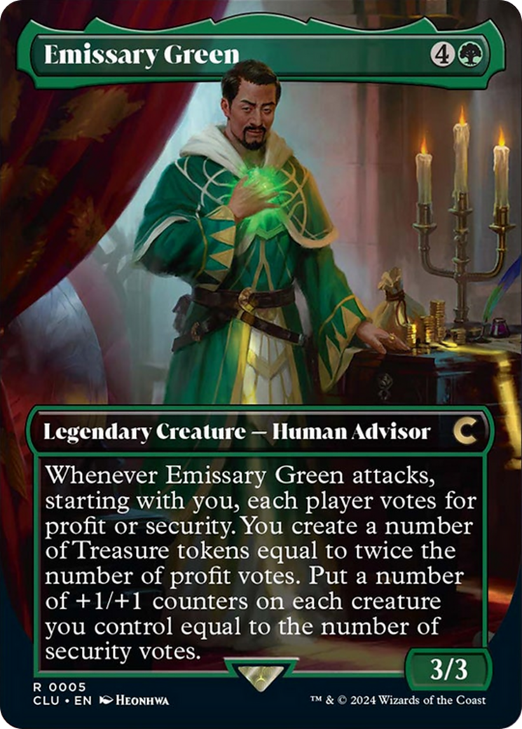 Emissary Green (Borderless) [Ravnica: Clue Edition] - The Mythic Store | 24h Order Processing