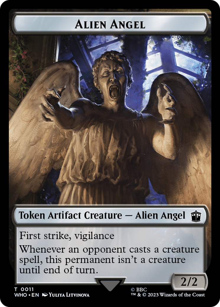 Alien Angel // Dinosaur Double-Sided Token [Doctor Who Tokens] - The Mythic Store | 24h Order Processing