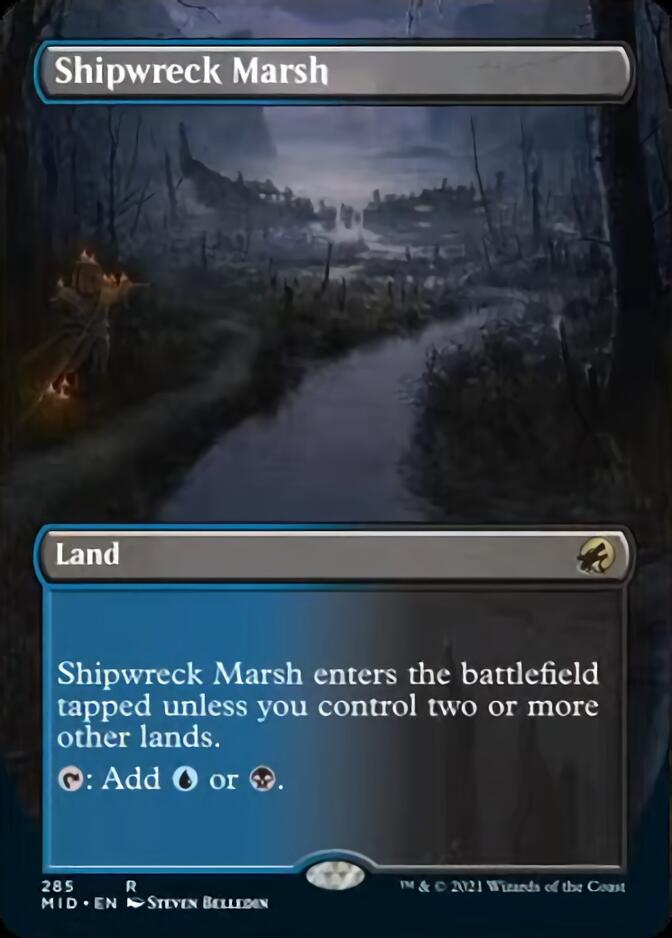 Shipwreck Marsh (Borderless Alternate Art) [Innistrad: Midnight Hunt] - The Mythic Store | 24h Order Processing