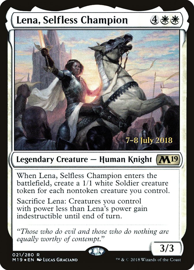 Lena, Selfless Champion [Core Set 2019 Prerelease Promos] - The Mythic Store | 24h Order Processing