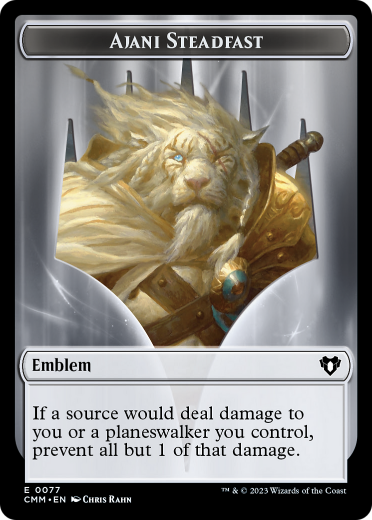 Ajani Steadfast Emblem // Wizard Double-Sided Token [Commander Masters Tokens] - The Mythic Store | 24h Order Processing