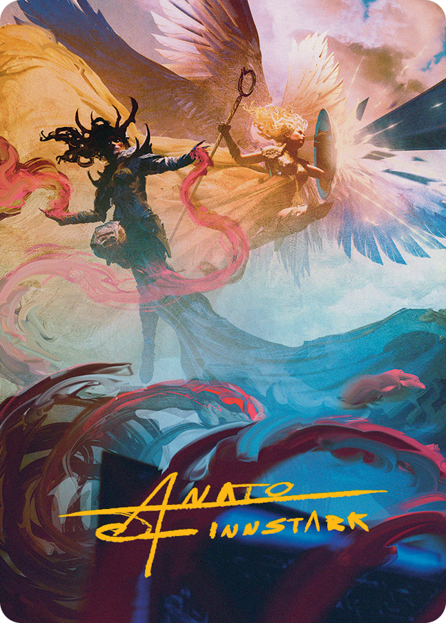 Drana and Linvala Art Card (Gold-Stamped Signature) [March of the Machine Art Series] - The Mythic Store | 24h Order Processing