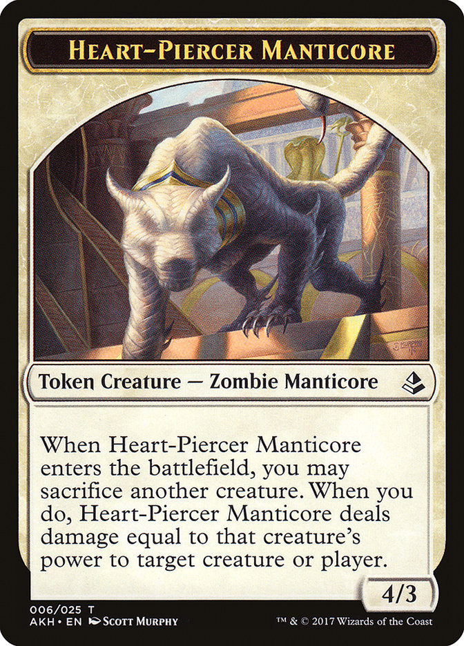 Heart-Piercer Manticore // Warrior Double-Sided Token [Amonkhet Tokens] - The Mythic Store | 24h Order Processing