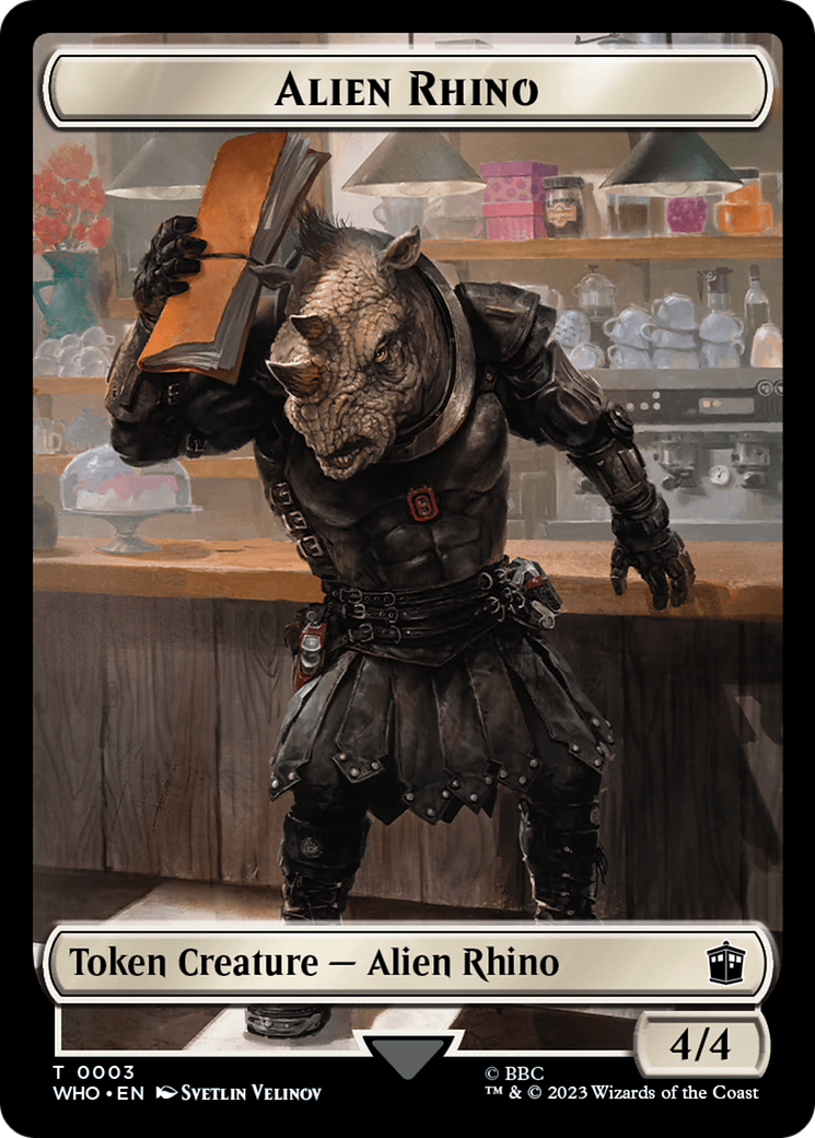 Alien Rhino // Mutant Double-Sided Token [Doctor Who Tokens] - The Mythic Store | 24h Order Processing