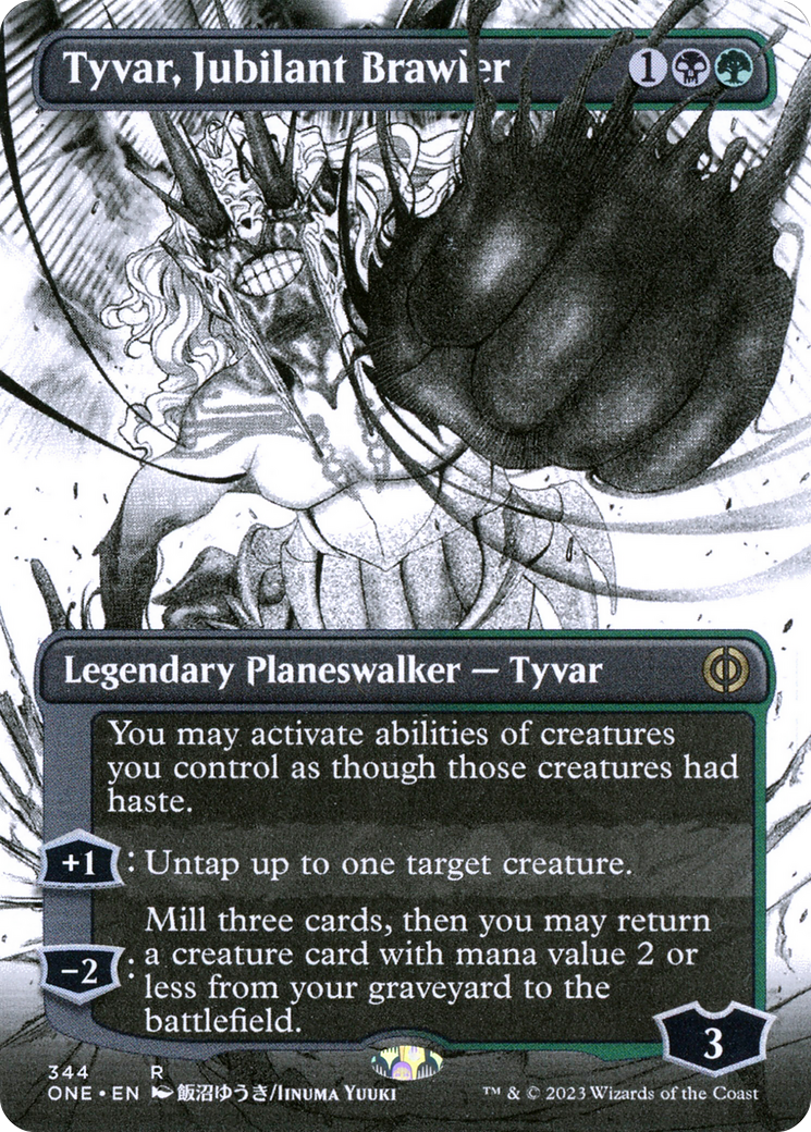 Tyvar, Jubilant Brawler (Borderless Manga) [Phyrexia: All Will Be One] - The Mythic Store | 24h Order Processing