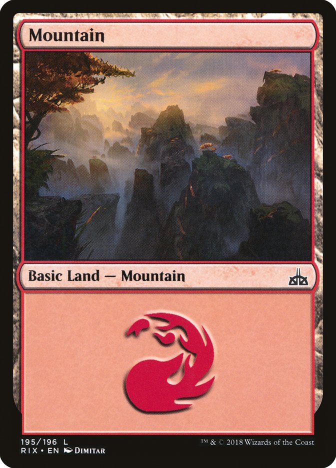 Mountain (195) [Rivals of Ixalan] - The Mythic Store | 24h Order Processing