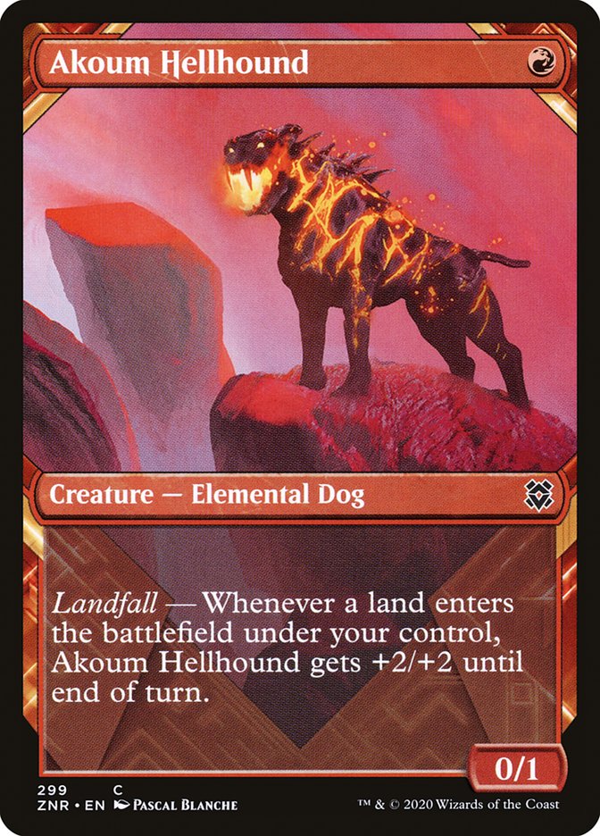 Akoum Hellhound (Showcase) [Zendikar Rising] - The Mythic Store | 24h Order Processing