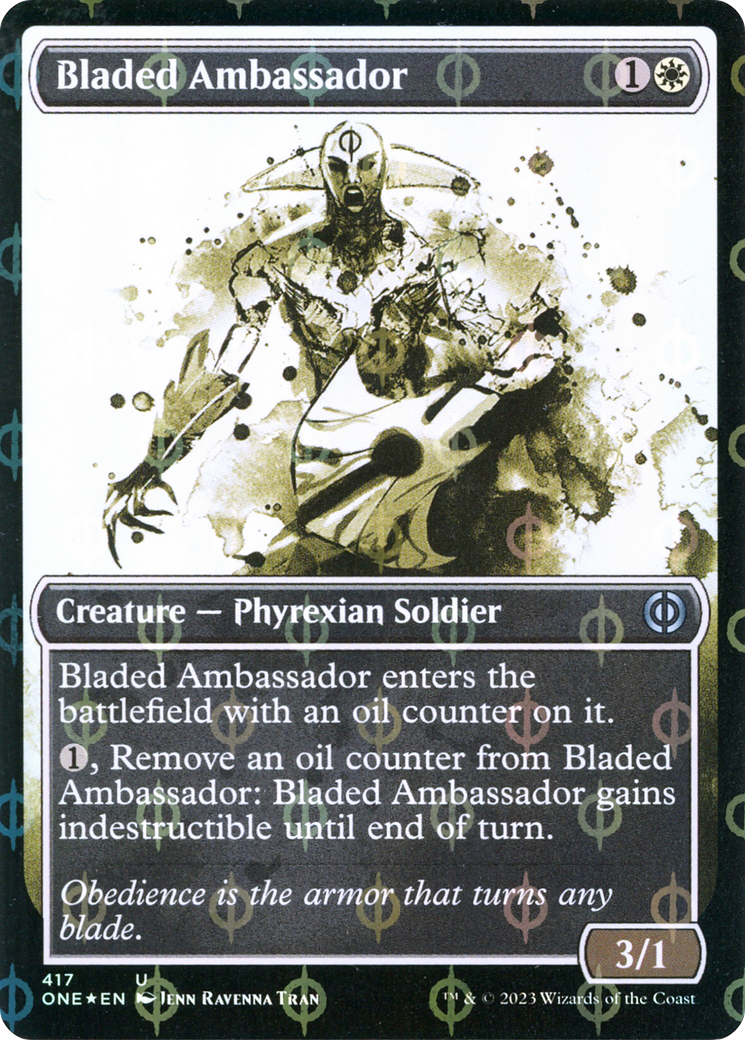 Bladed Ambassador (Showcase Ichor Step-and-Compleat Foil) [Phyrexia: All Will Be One] - The Mythic Store | 24h Order Processing