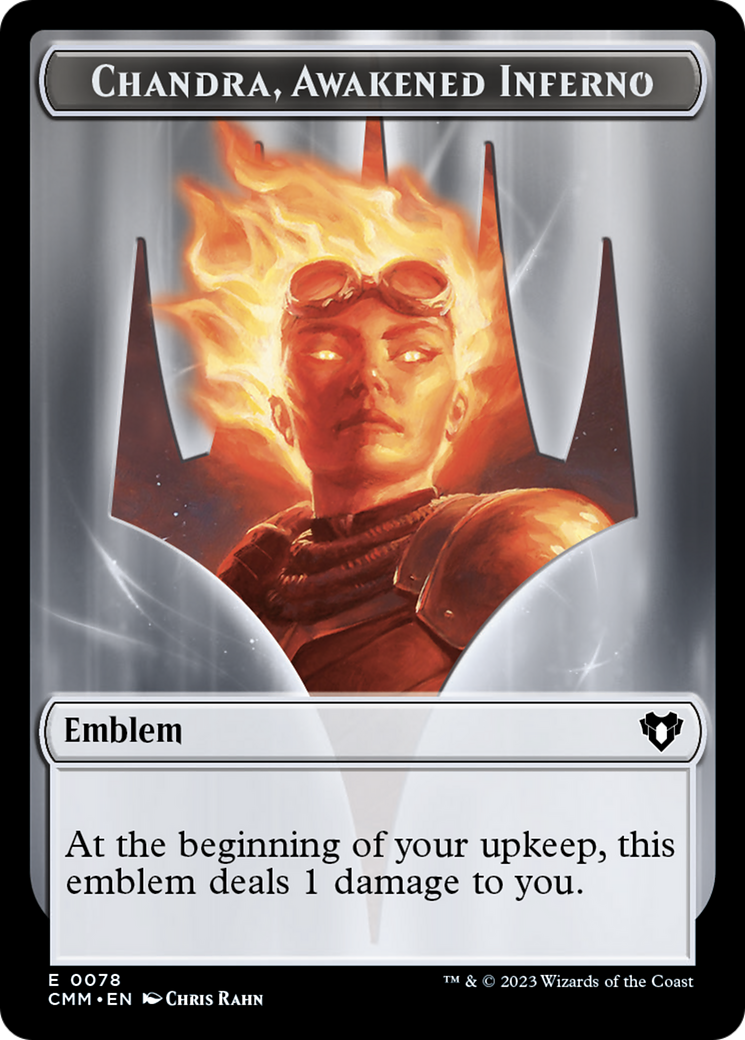 Chandra, Awakened Inferno Emblem // Wizard Double-Sided Token [Commander Masters Tokens] - The Mythic Store | 24h Order Processing