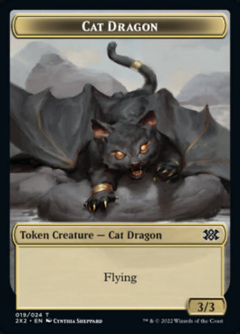 Cat Dragon // Spirit (008) Double-Sided Token [Double Masters 2022 Tokens] - The Mythic Store | 24h Order Processing