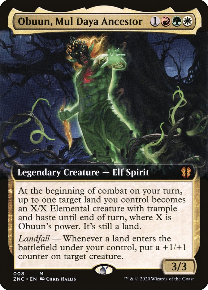 Obuun, Mul Daya Ancestor (Extended Art) [Zendikar Rising Commander] - The Mythic Store | 24h Order Processing