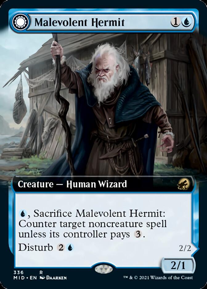 Malevolent Hermit // Benevolent Geist (Extended Art) [Innistrad: Midnight Hunt] - The Mythic Store | 24h Order Processing
