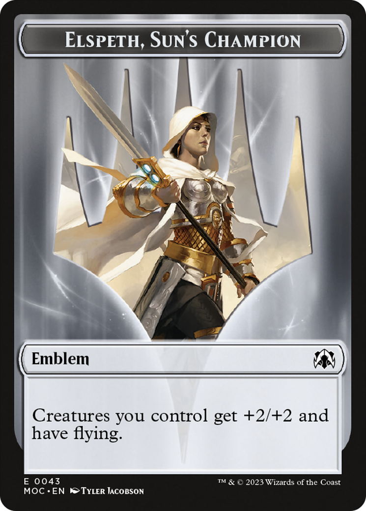 Warrior // Elspeth, Sun's Champion Emblem Double-Sided Token [March of the Machine Commander Tokens] - The Mythic Store | 24h Order Processing