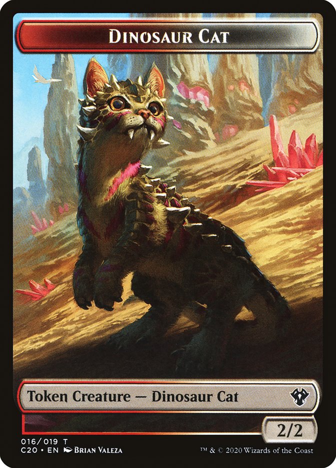 Bird // Dinosaur Cat Double-Sided Token [Commander 2020 Tokens] - The Mythic Store | 24h Order Processing