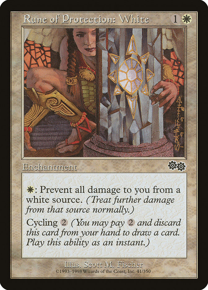 Rune of Protection: White [Urza's Saga] - The Mythic Store | 24h Order Processing