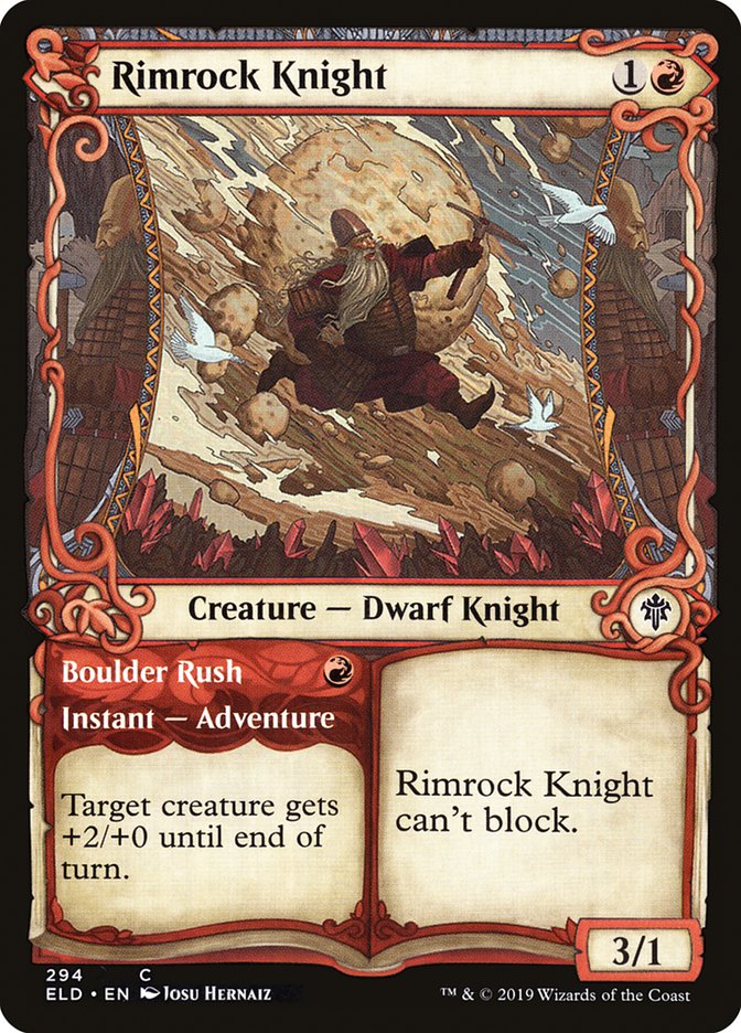 Rimrock Knight // Boulder Rush (Showcase) [Throne of Eldraine] - The Mythic Store | 24h Order Processing