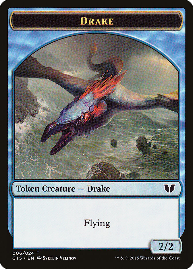 Drake // Elemental (020) Double-Sided Token [Commander 2015 Tokens] - The Mythic Store | 24h Order Processing