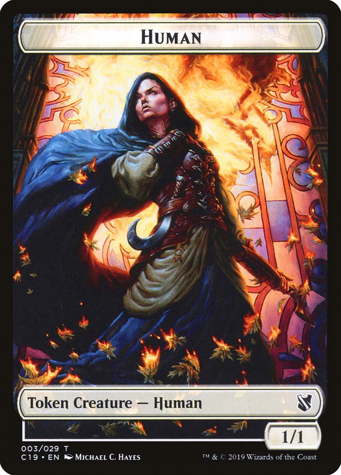 Spirit // Human Double-Sided Token [Commander 2019 Tokens] - The Mythic Store | 24h Order Processing