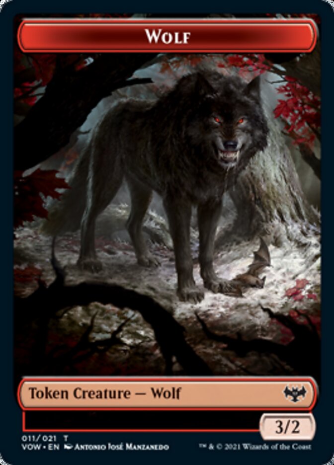 Wolf Token (011) [Innistrad: Crimson Vow Tokens] - The Mythic Store | 24h Order Processing