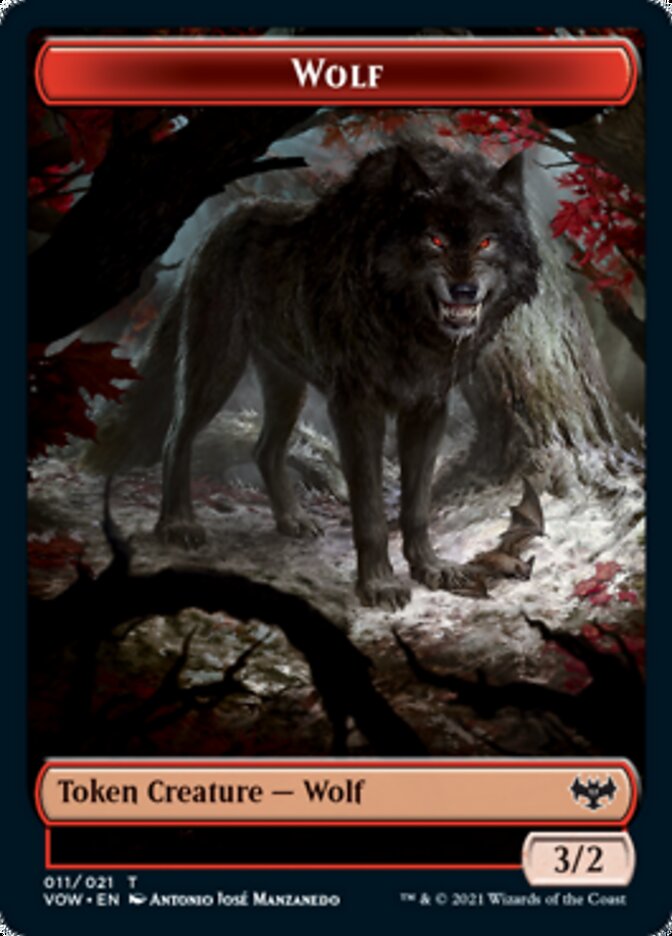 Wolf (011) // Human (010) Double-Sided Token [Innistrad: Crimson Vow Tokens] - The Mythic Store | 24h Order Processing