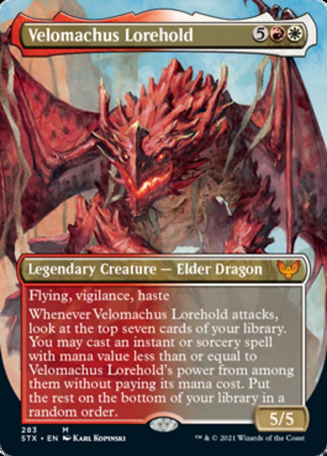 Velomachus Lorehold (Borderless Alternate Art) [Strixhaven: School of Mages] - The Mythic Store | 24h Order Processing
