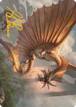 Ancient Gold Dragon Art Card (28) (Gold-Stamped Signature) [Commander Legends: Battle for Baldur's Gate Art Series] - The Mythic Store | 24h Order Processing