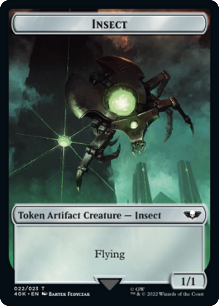 Necron Warrior // Insect Double-Sided (Surge Foil) [Warhammer 40,000 Tokens] - The Mythic Store | 24h Order Processing