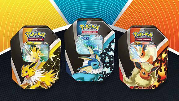 Eevee Evolutions Tin (Jolteon, Flareon, Vaporeon) - The Mythic Store | 24h Order Processing