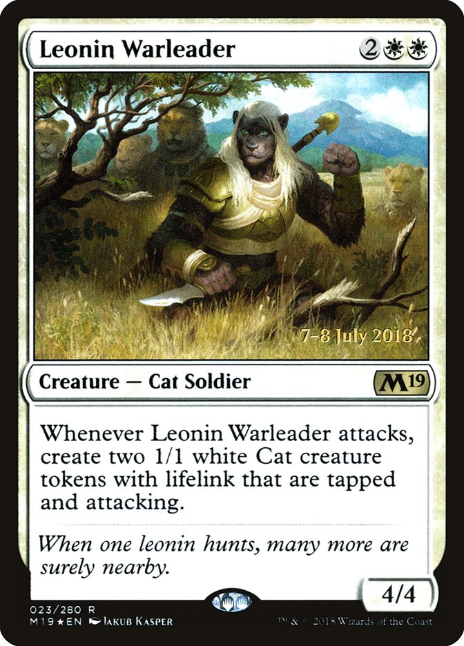 Leonin Warleader [Core Set 2019 Prerelease Promos] - The Mythic Store | 24h Order Processing