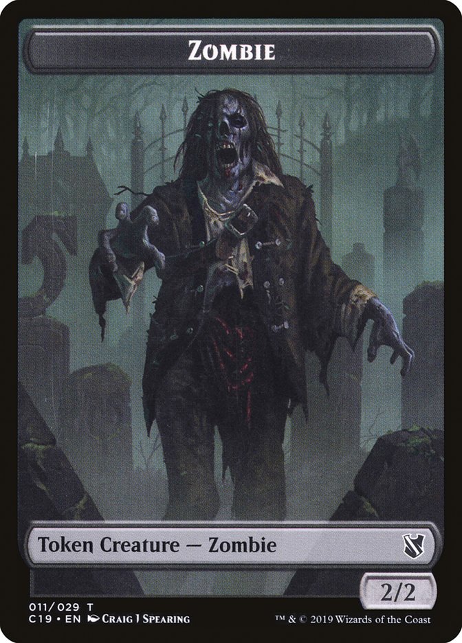 Zombie (010) // Zombie (011) Double-Sided Token [Commander 2019 Tokens] - The Mythic Store | 24h Order Processing