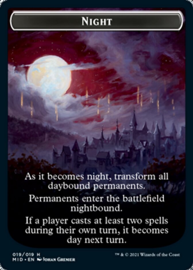 Day // Night Double-Sided Token [Innistrad: Midnight Hunt Tokens] - The Mythic Store | 24h Order Processing