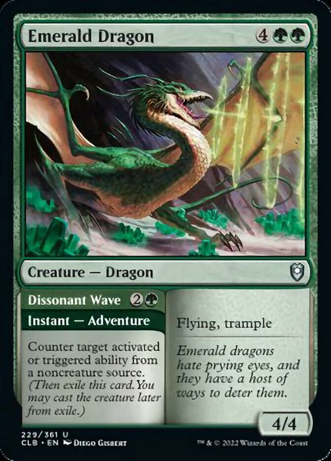Emerald Dragon // Dissonant Wave [Commander Legends: Battle for Baldur's Gate] - The Mythic Store | 24h Order Processing