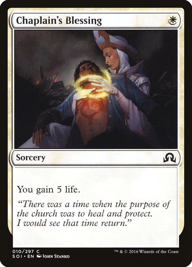 Chaplain's Blessing [Shadows over Innistrad] - The Mythic Store | 24h Order Processing