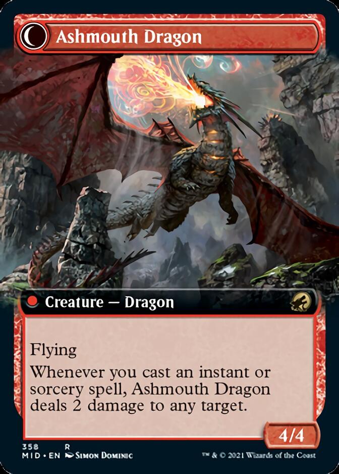 Smoldering Egg // Ashmouth Dragon (Extended Art) [Innistrad: Midnight Hunt] - The Mythic Store | 24h Order Processing