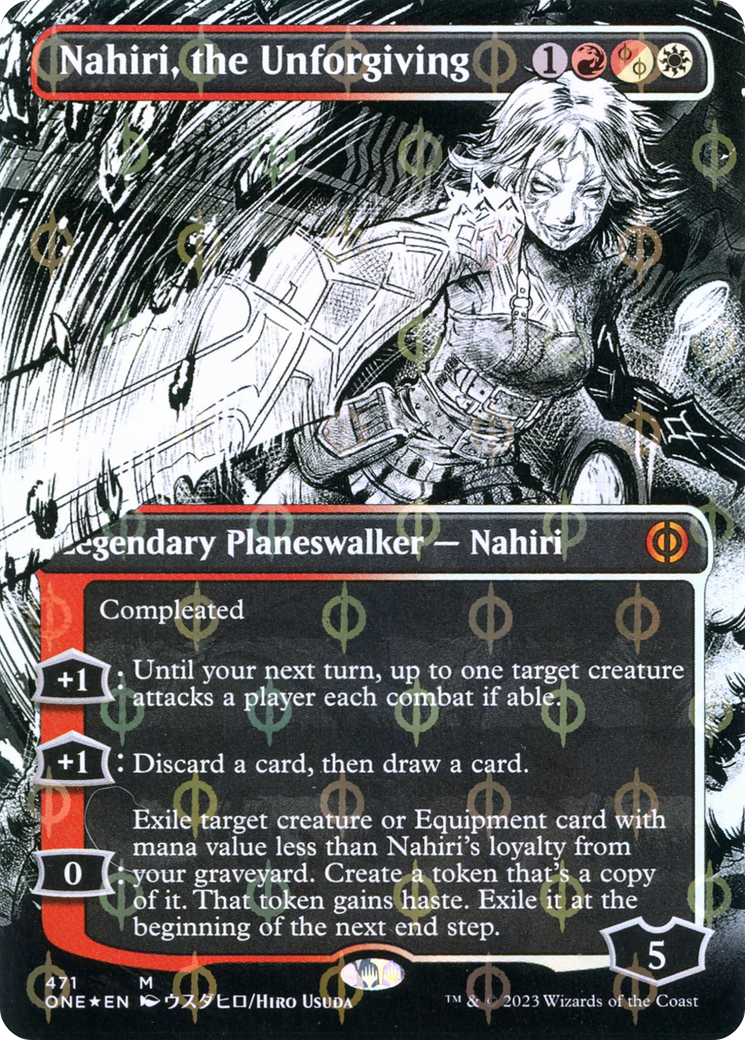 Nahiri, the Unforgiving (Borderless Manga Step-and-Compleat Foil) [Phyrexia: All Will Be One] - The Mythic Store | 24h Order Processing