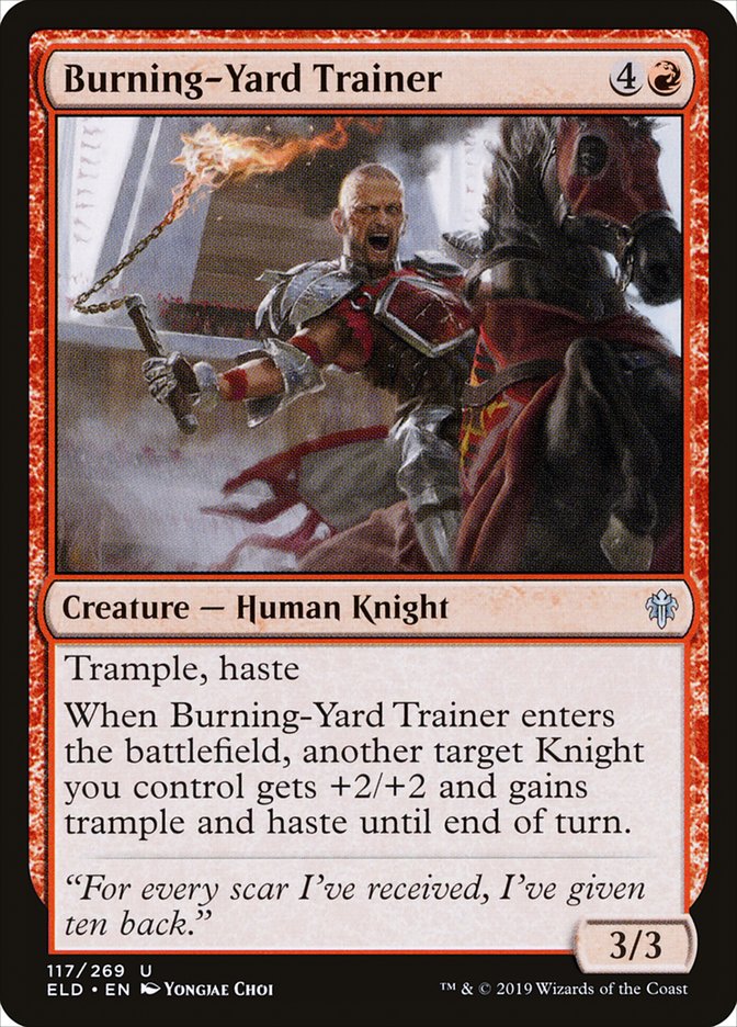 Burning-Yard Trainer [Throne of Eldraine] - The Mythic Store | 24h Order Processing