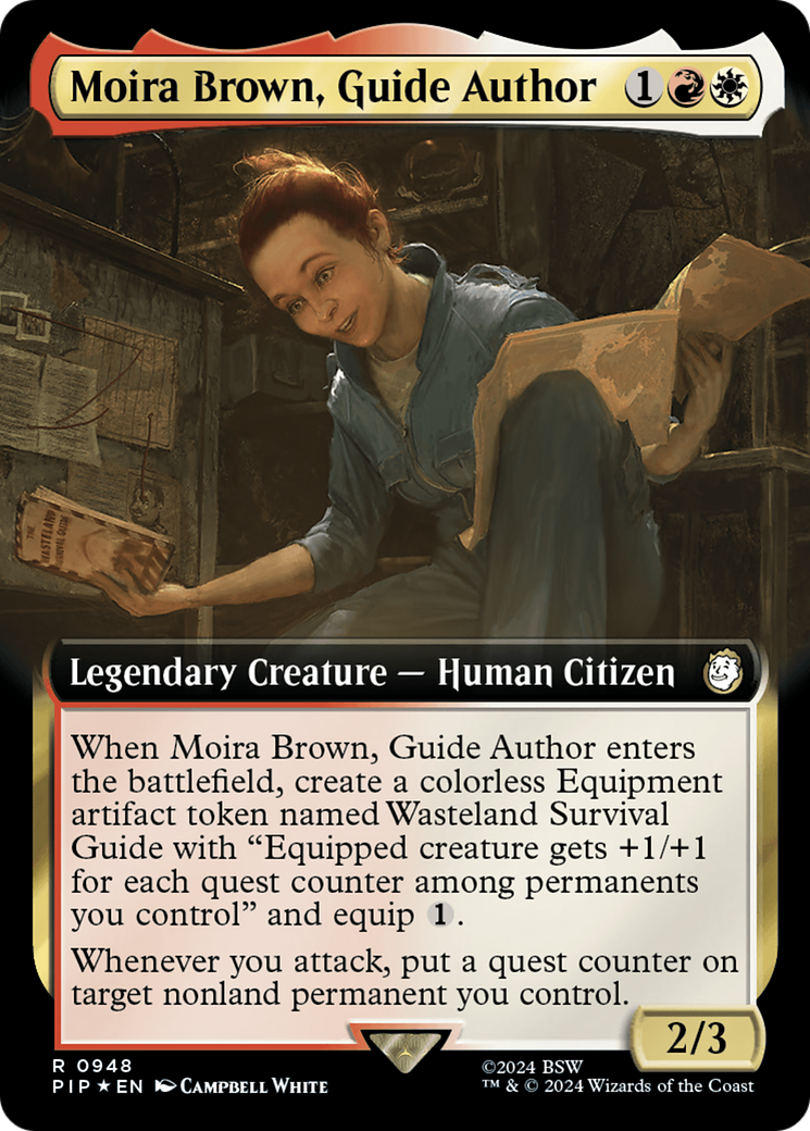 Moira Brown, Guide Author (Extended Art) (Surge Foil) [Fallout] - The Mythic Store | 24h Order Processing