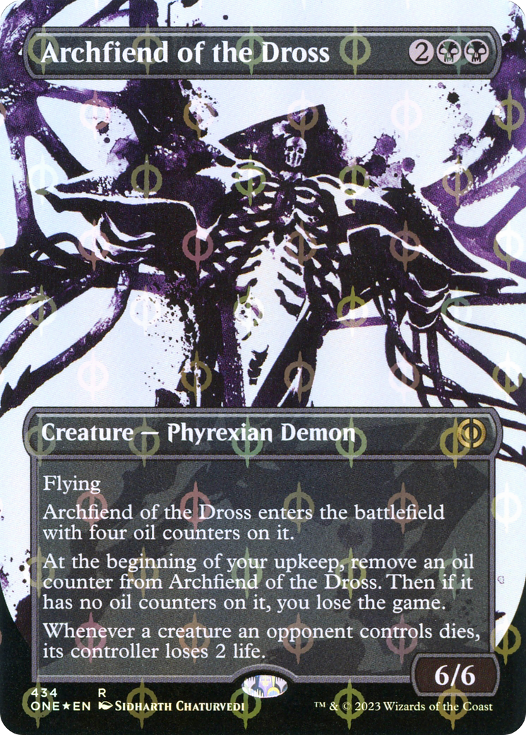 Archfiend of the Dross (Borderless Ichor Step-and-Compleat Foil) [Phyrexia: All Will Be One] - The Mythic Store | 24h Order Processing