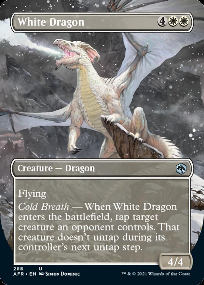 White Dragon (Borderless Alternate Art) [Dungeons & Dragons: Adventures in the Forgotten Realms] - The Mythic Store | 24h Order Processing